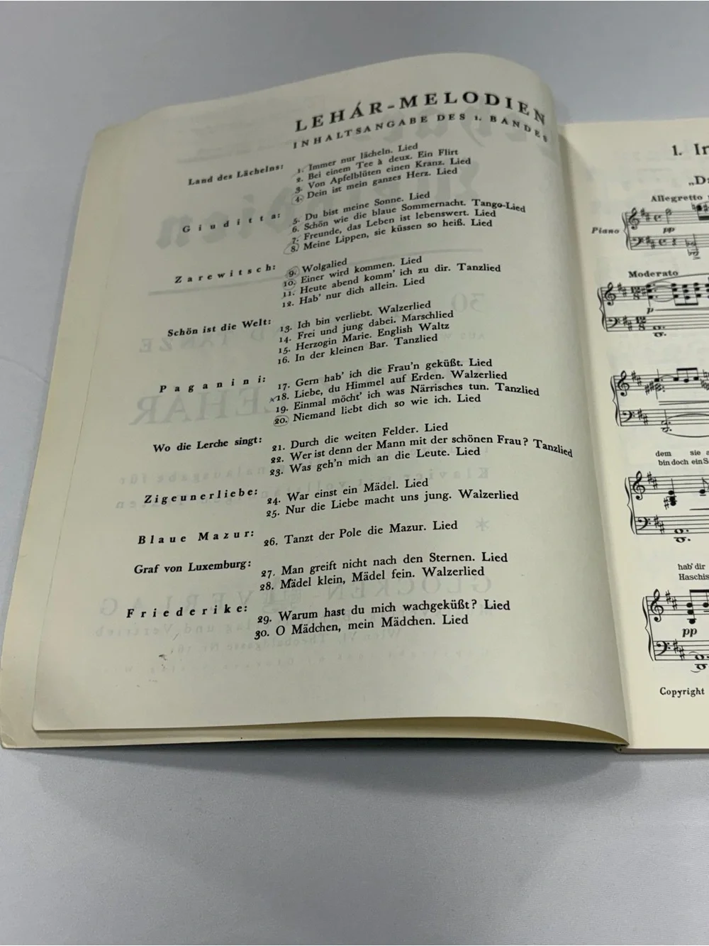 Franz Lehár Melodien Band I 1938 Art Deco German Piano Songbook VTG